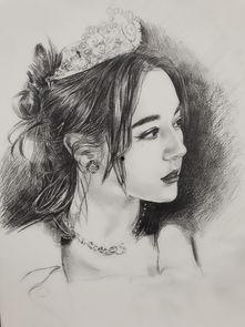 迪丽热巴素描照片